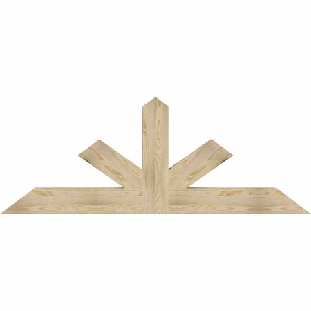 Ekena Millwork Saratoga Rough Sawn Timber Gable Bracket, Douglas Fir, 72"W x 27"H x 4"D x 6"F, 9/12 Pitch GBW072X27X0406SAR00RDF